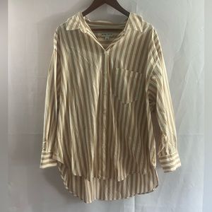 AVA VIV Long Sleeve Striped Blouse Size X Plus Size